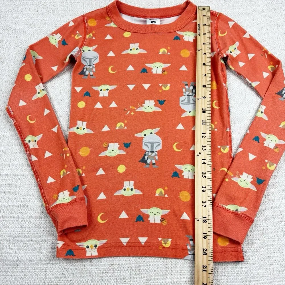 Hanna Andersson Star Wars Baby Yoda Pajama Set Size 140 cm US 10 Orange PJ